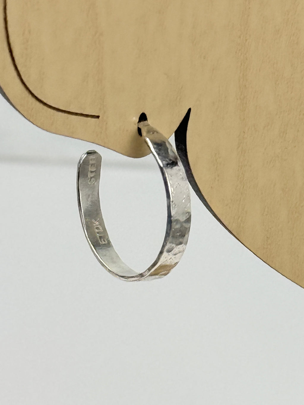 Hammered Silver Hoop Earrings