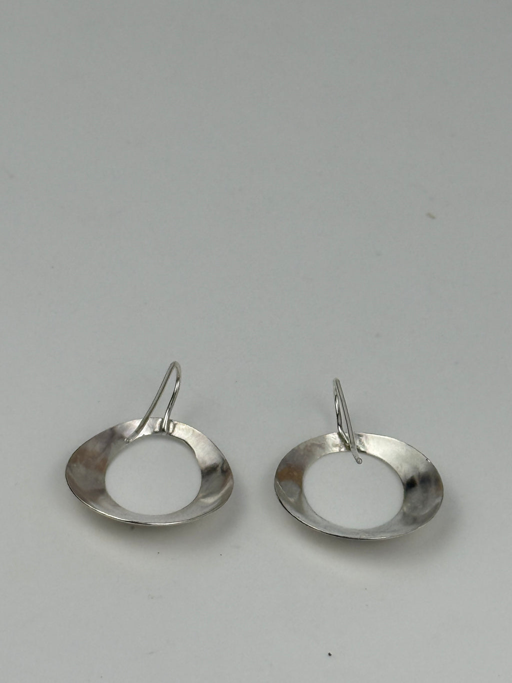 Round Contoured Sterling Silver Hoop Earrings