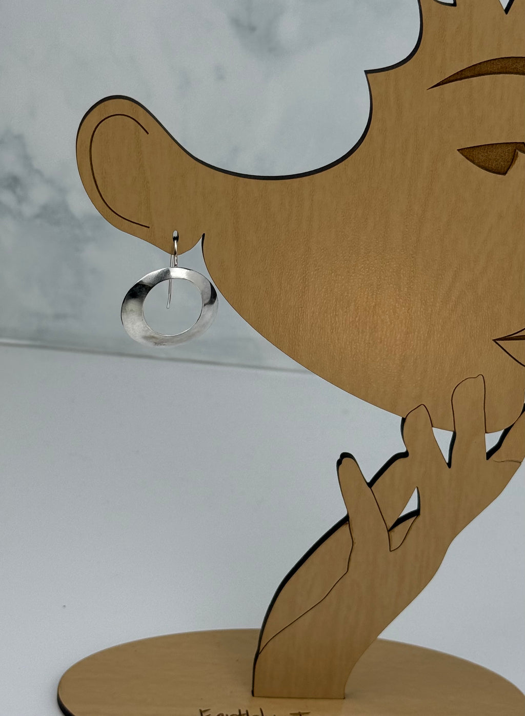 Round Contoured Sterling Silver Hoop Earrings
