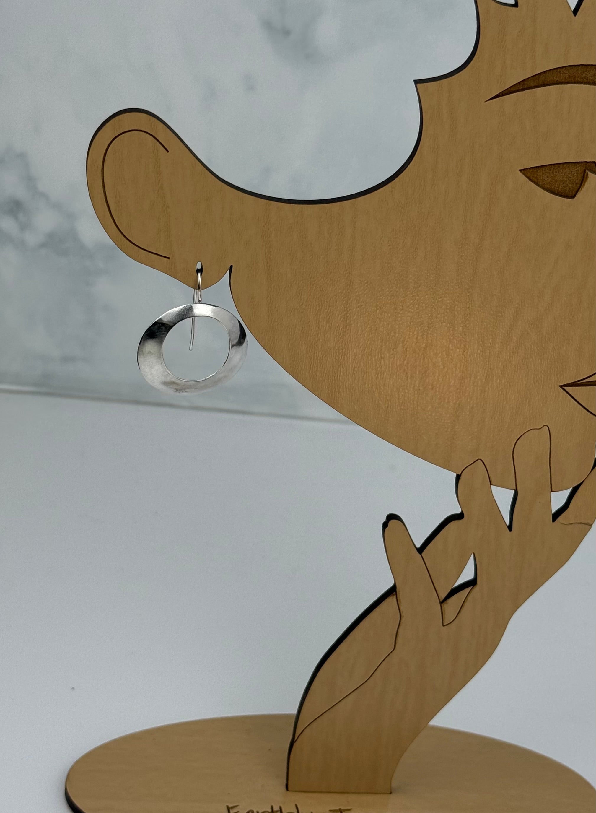 Round Contoured Sterling Silver Hoop Earrings