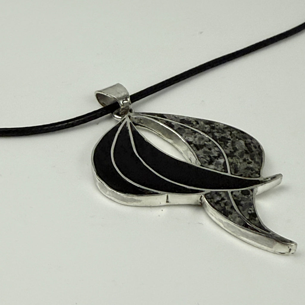 Onyx Channel Inlaid Sterling Pendant