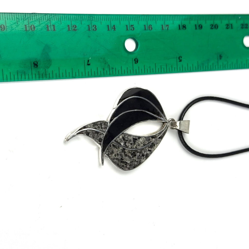 Onyx Channel Inlaid Sterling Pendant