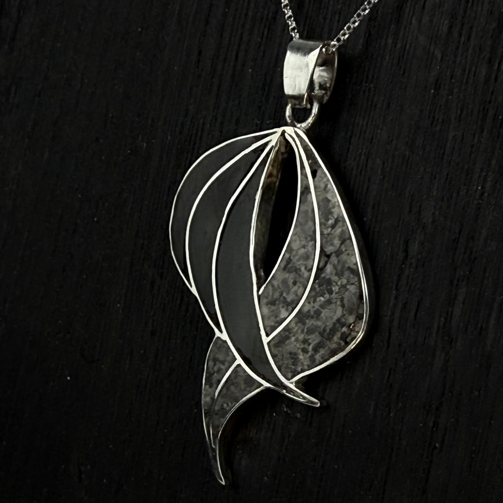 Onyx Channel Inlaid Sterling Pendant