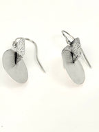 Large Three dimensional Sterling Earrings: Rectantgle and Oval