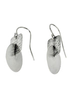 Large Three dimensional Sterling Earrings: Rectantgle and Oval