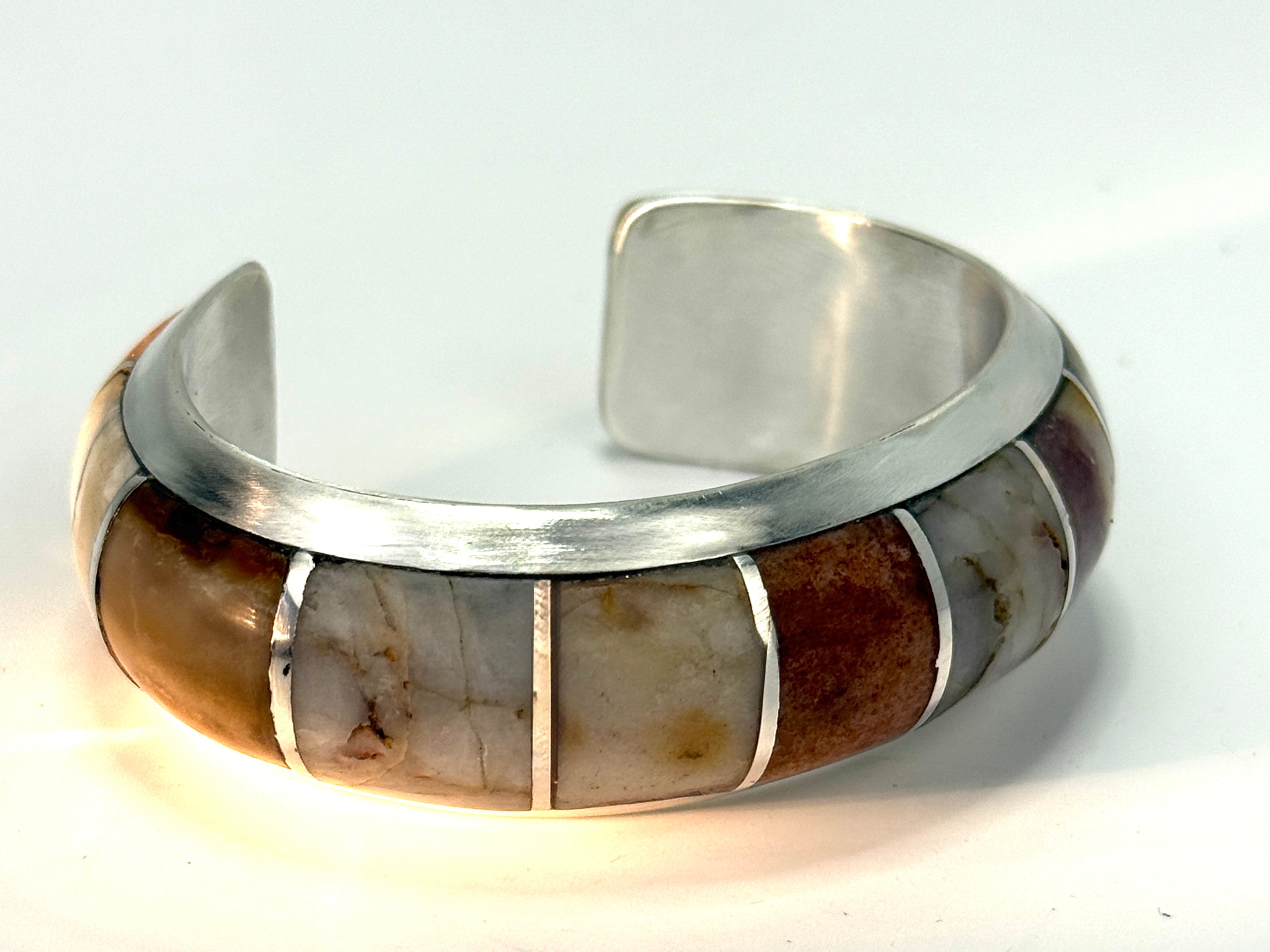 Handmade Sterling Cuff in Muted Colors