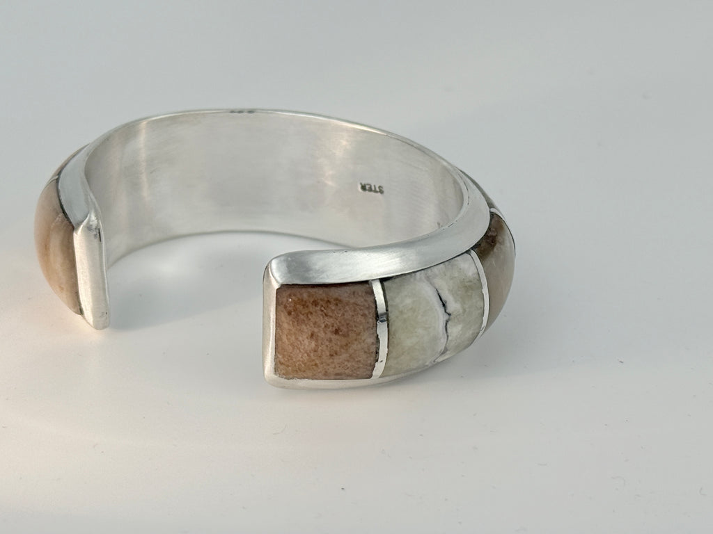 Handmade Sterling Cuff in Muted Colors