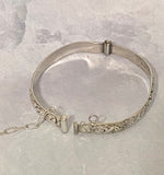 Hinged Sterling Silver Bangle with Tension Clasp