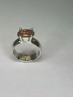Peachy Pink Tourmaline ring size 6.5