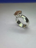 Peachy Pink Tourmaline ring size 6.5