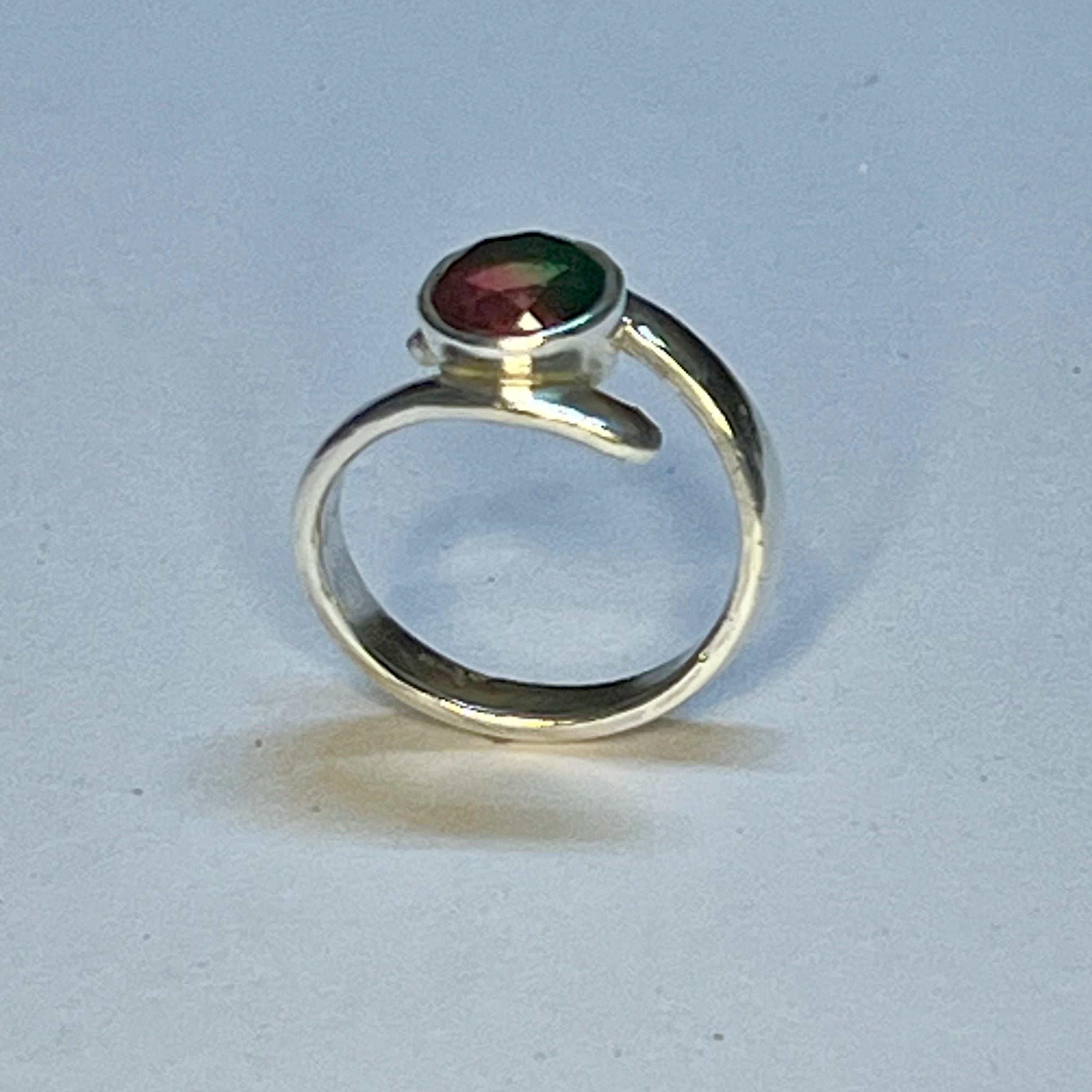 Watermelon Quartz Bypass ring size 7