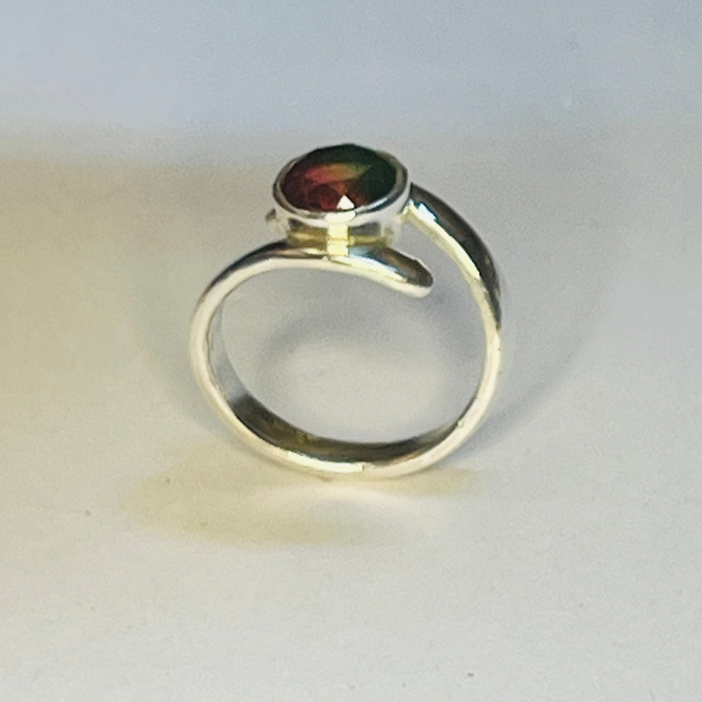 Watermelon Quartz Bypass ring size 7