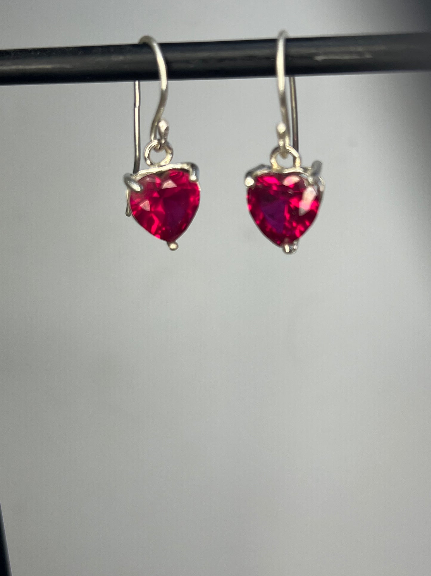 Ruby Heart Earrings