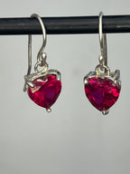 Ruby Heart Earrings