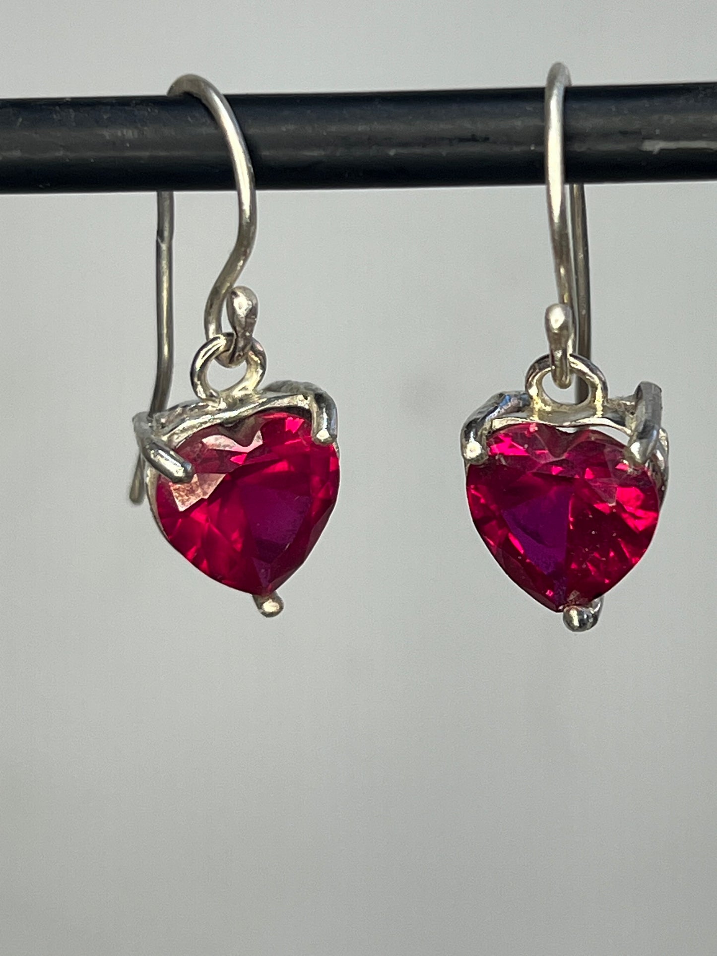 Ruby Heart Earrings