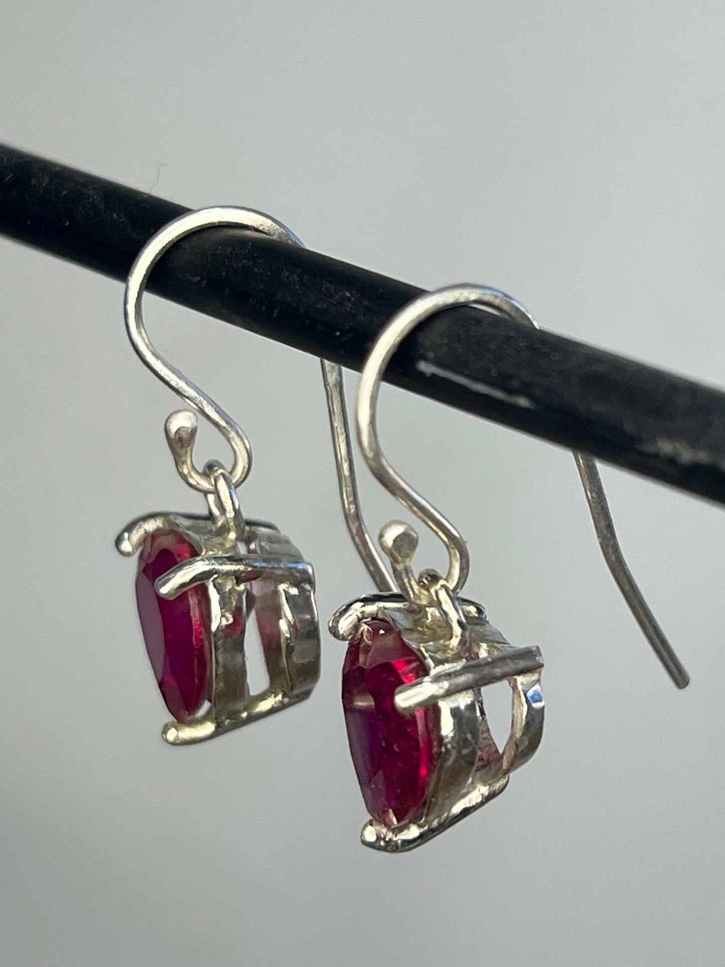 Ruby Heart Earrings