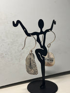 Three-dimensional Sterling Earrings: Circle and Rhombus