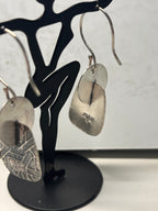 Three-dimensional Sterling Earrings: Circle and Rhombus