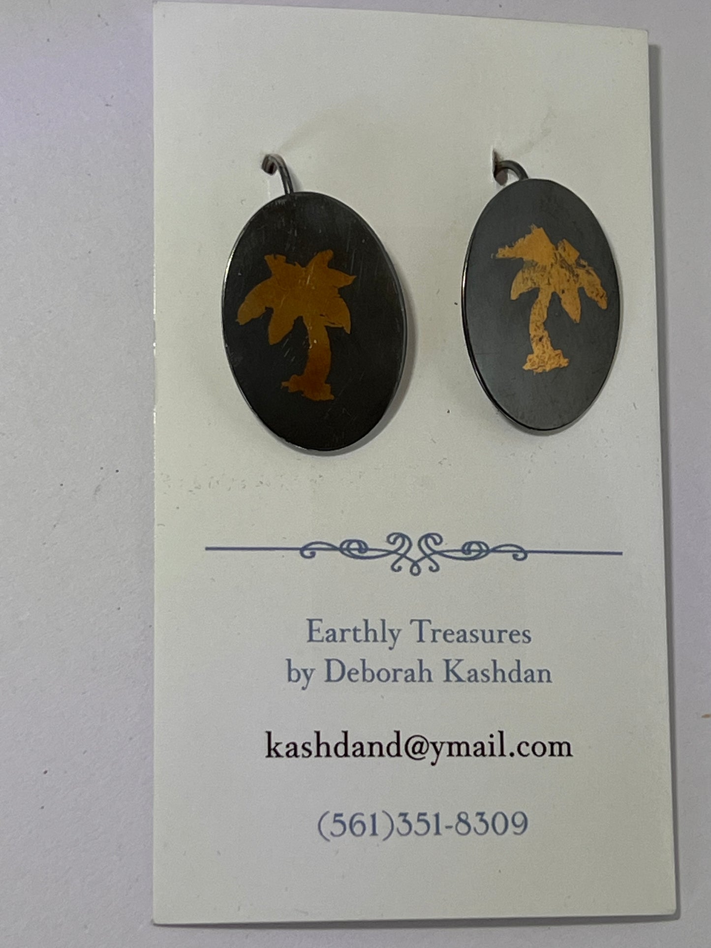 Keum Boo Earrings with Palm Trees