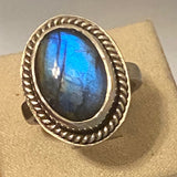 Labradorite and Sterling Silver Ring size 8