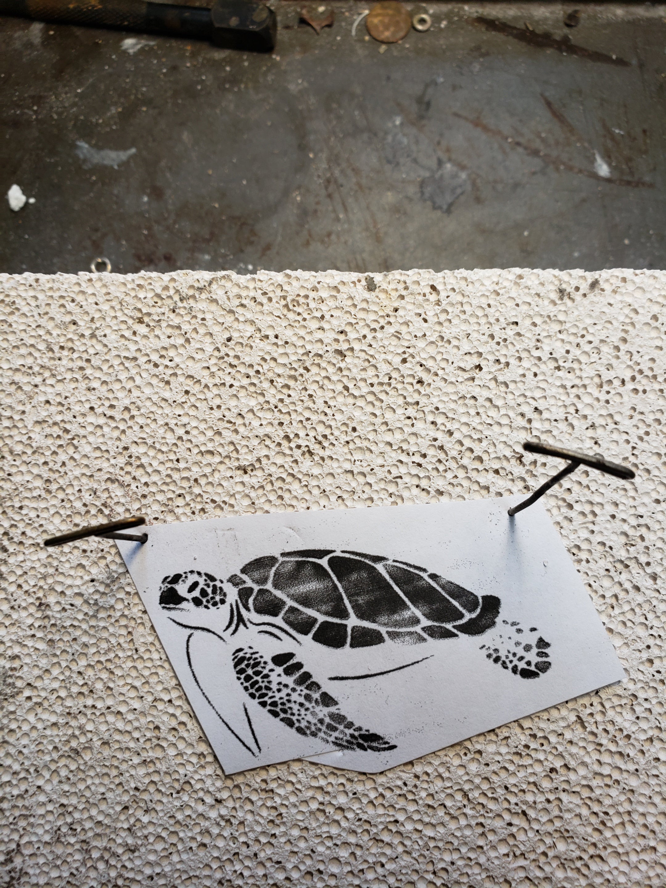 Sea Turtle Stone-Inlaid Brooch