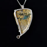 Sterling Silver and Jasper Pendant with Citrine Accent