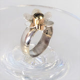 Silver and Gold Flower Ring Size 7