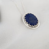 Lapis Lazuli and Sterling Silver Oval Pendant