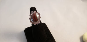 Size 6 1/2 Sterling ring with Tiger Iron Cabochon