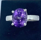 Amethyst and Sterling Ring size 7.5