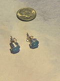 Tiny blue chalcedony and Sterling Post Earrings