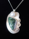 Sterling Silver Pendant with Seraphinite and Pearl