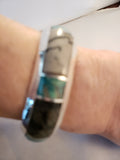 Small Sterling Cuff with Turquoise and Picasso Stone
