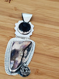 Sterling Silver Pendant with Tiffany Stone and Obsidian